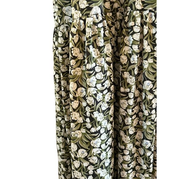 En Saison Women's Floral Tiered Midi Dress Open Back Elbow Sleeves Cottagecore - Picture 3 of 5